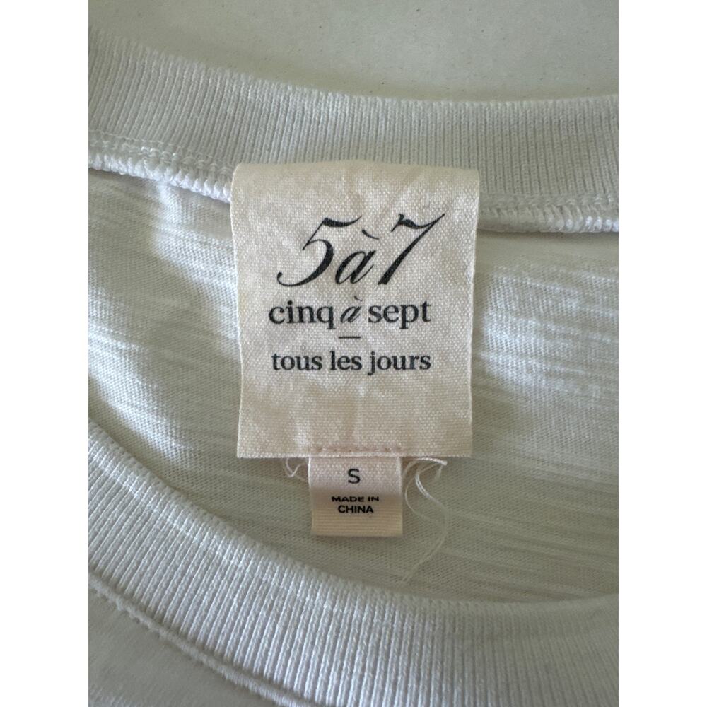 CINQ A SEPT Hailey Ruffle Short Sleeve Top in White Size Small 100% Cotton - Picture 10 of 12
